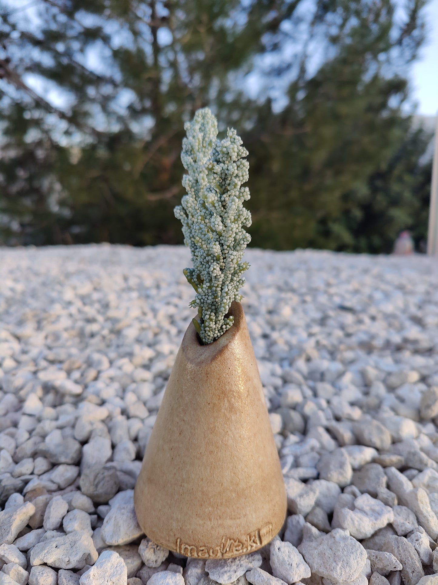 Beige mini vase